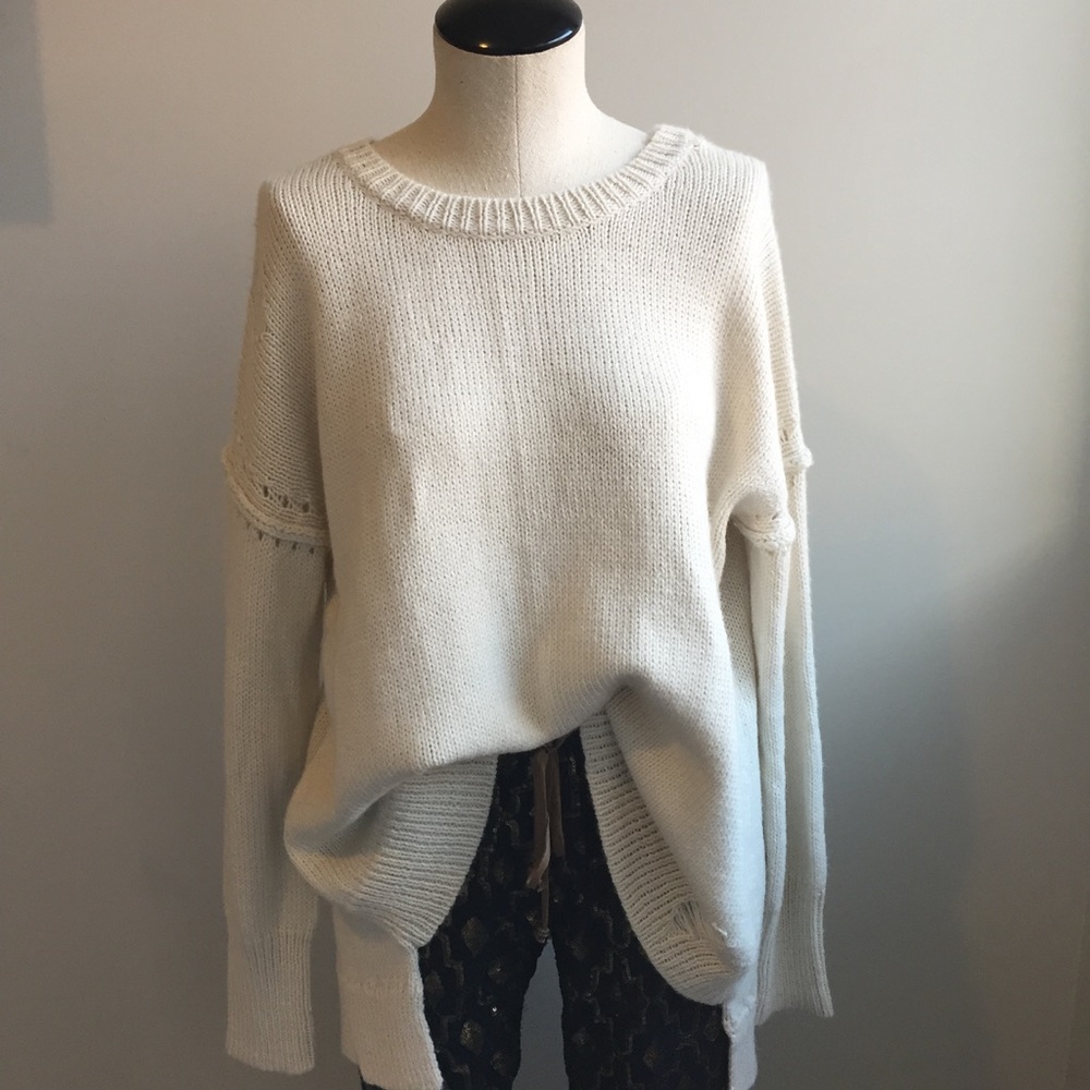 Wildfox Cream Long Sweater